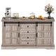 preview thumbnail 34 of 32, Farmhouse Sideboard Buffet Cabinet with Storage-Sliding Barn Doors and 4 Drawers