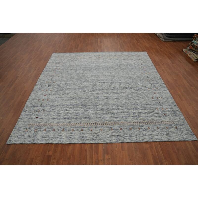 Hand Knotted Oriental 100% Wool Carpet Tribal Animal Pictorial Beige & Ivories Gabbeh Area Rug - 10' 0'' X 9' 8''