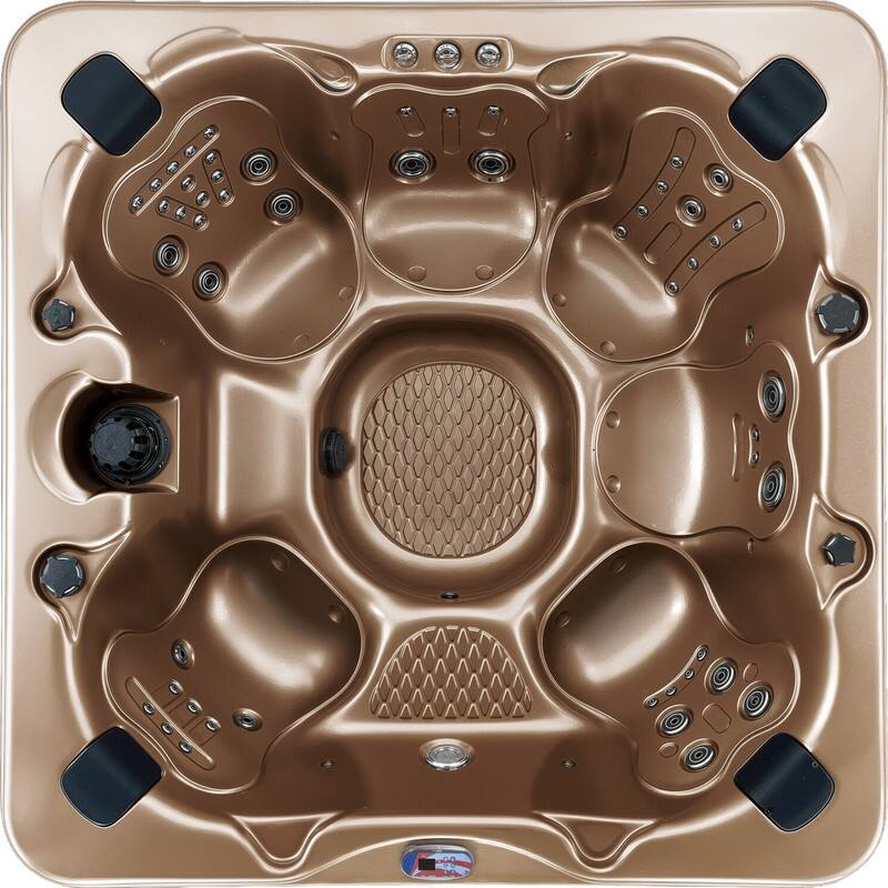 American Spas 7-Person 45-Jet Premium Acrylic Bench Spa Standard Hot Tub with Ozonator and Bluetooth Sound System