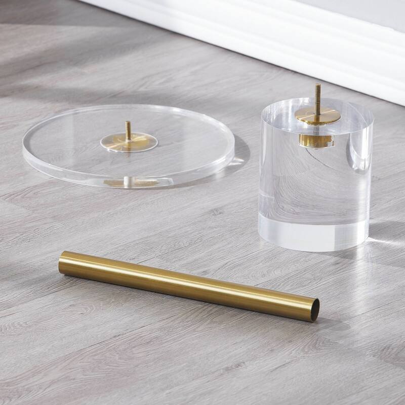 Acrylic Golden Martini End Table