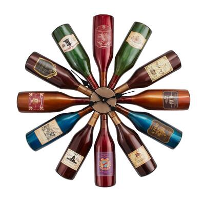 Iron Wine Bottle Wall Clock