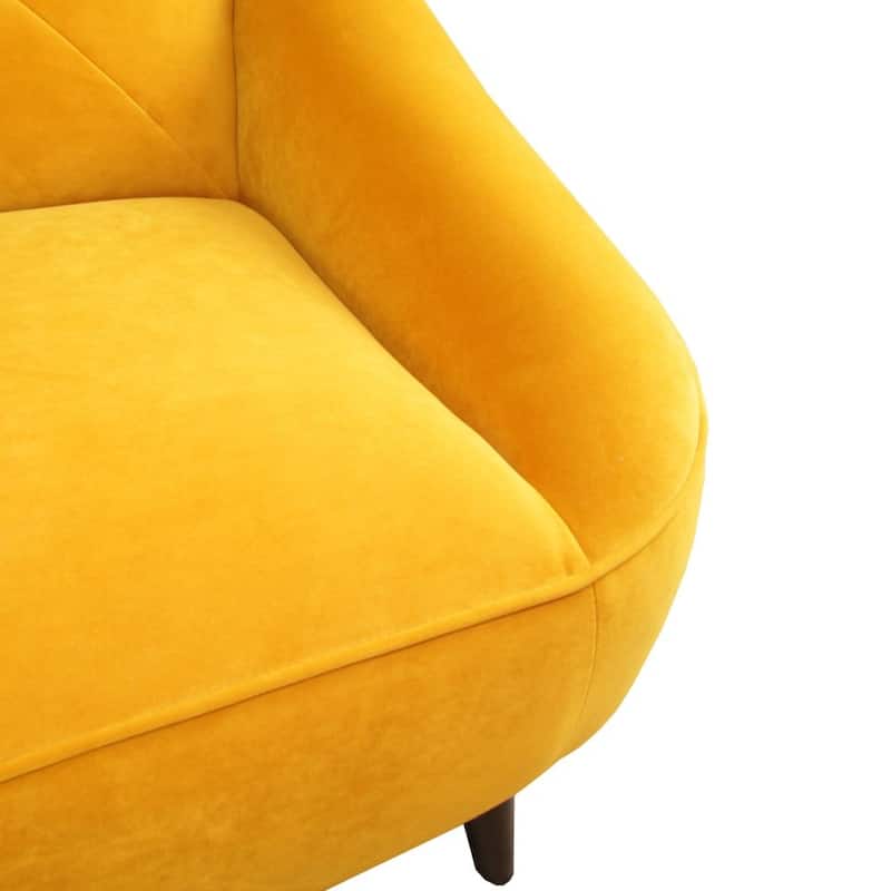 Baylee Solid Wood Upholstered Sofa,Yellow