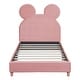 preview thumbnail 27 of 30, Twin Size Animals Theme Kids Bed Velvet Upholstered Platform Bed