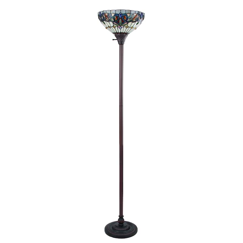 Tiffany-Style Victorian Design 1-light Dark Bronze Floor Lamp