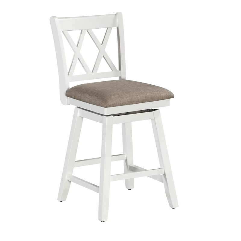 Brookline Wooden Linen Swivel Dining Room Barstool