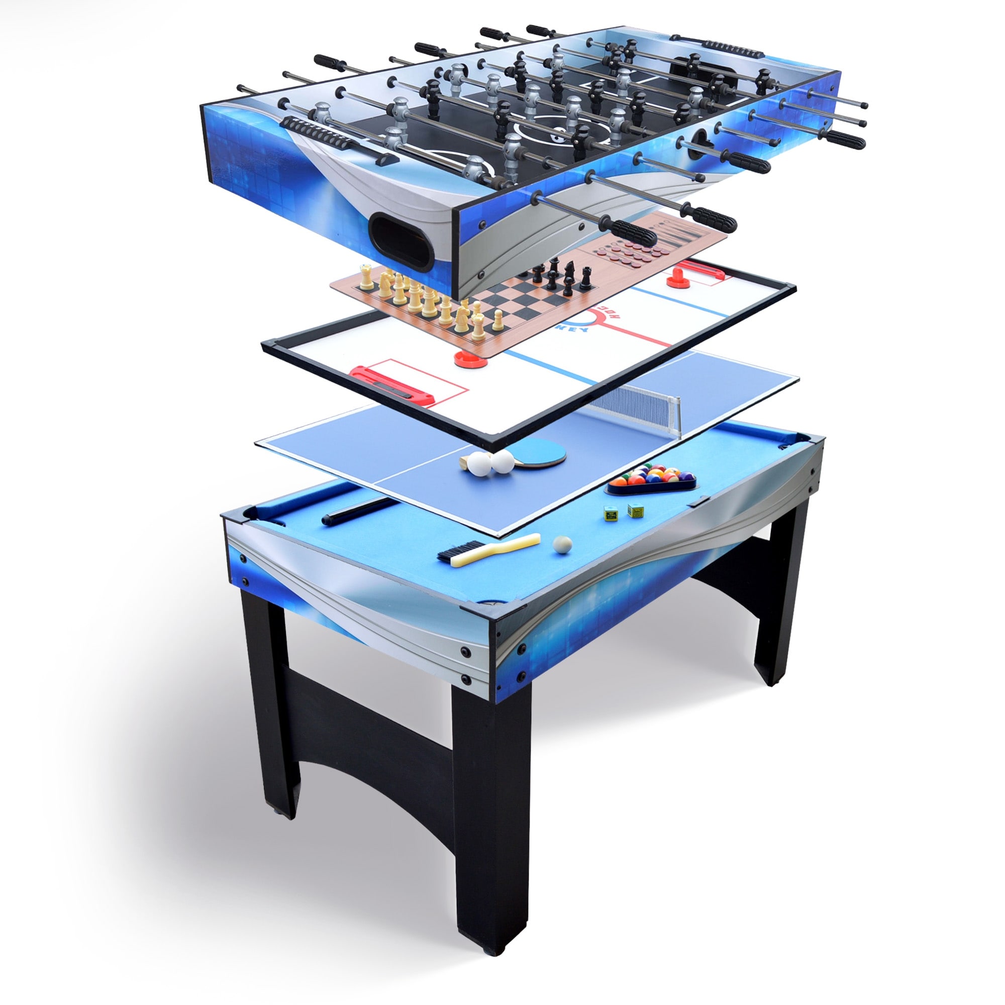 Matrix 54-in 7-in-1 Multi Combo Game Table, Glide Hockey, Foosball