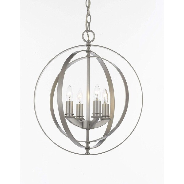 Shop Contemporary Silver 4 Light Orb Chandelier Pendant ...