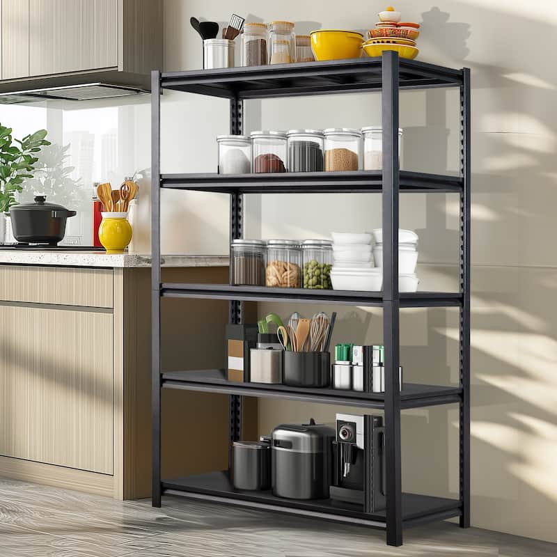 Versatile 5-Tier Metal Storage Rack for Tools Equipment Pantry Items or Warehouse Organization - (78 x 47.2 x 18) in