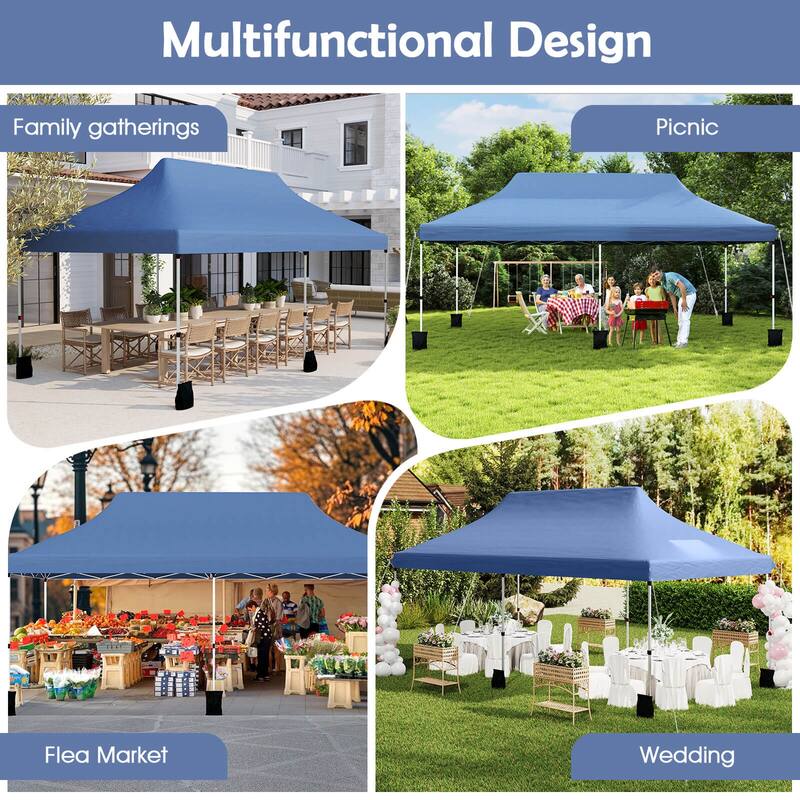Costway 10 x 20 FT Pop-up Canopy UPF50+ Sun Protection Tent with - See Details