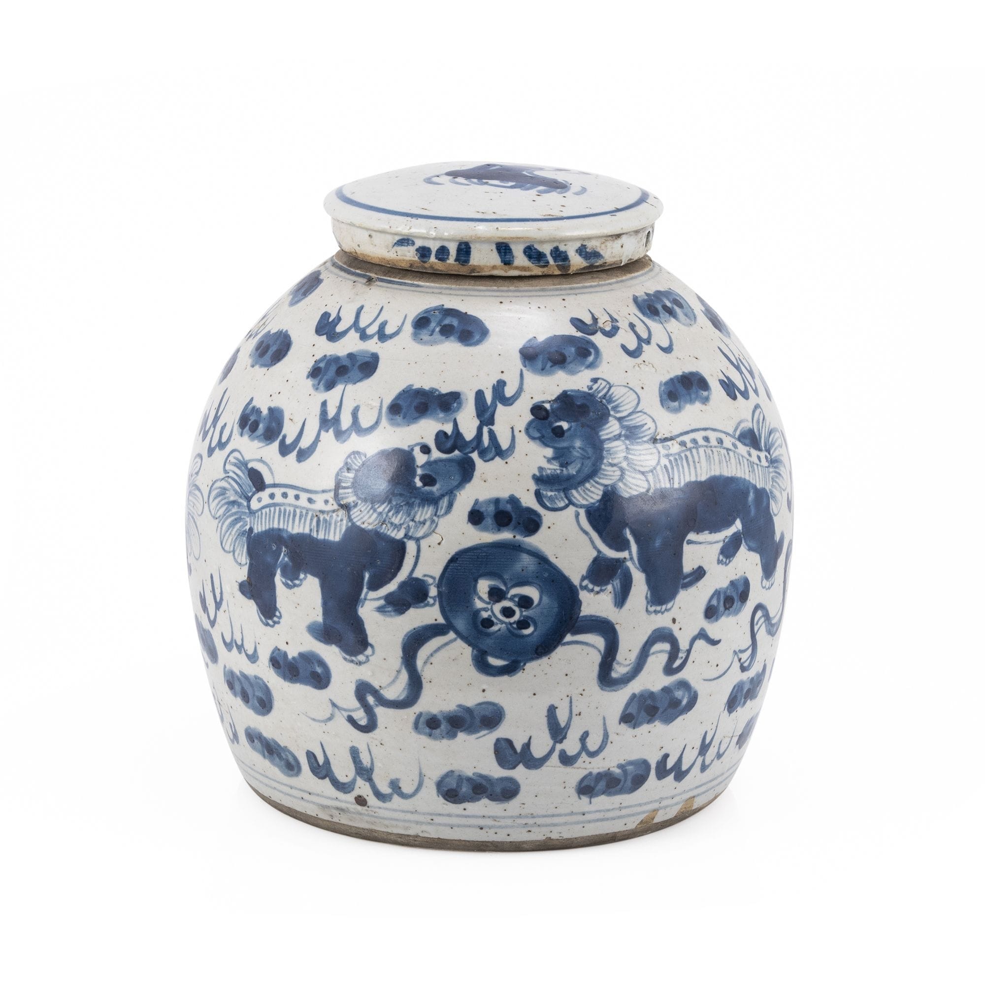 Vintage Ming Jar Lion Motif - Small