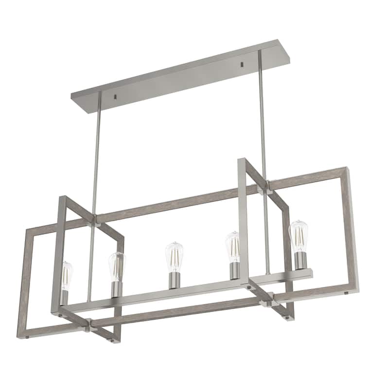 Hunter Woodburn 5-Light Linear Chandelier - Island, Dining Room - Industrial, Contemporary