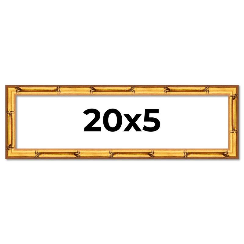 20x5 Frame Gold Bamboo Picture Frame Modern Photo Frame Includes UV Acrylic Shatter Guard Front Acid Free Foam Backing Board