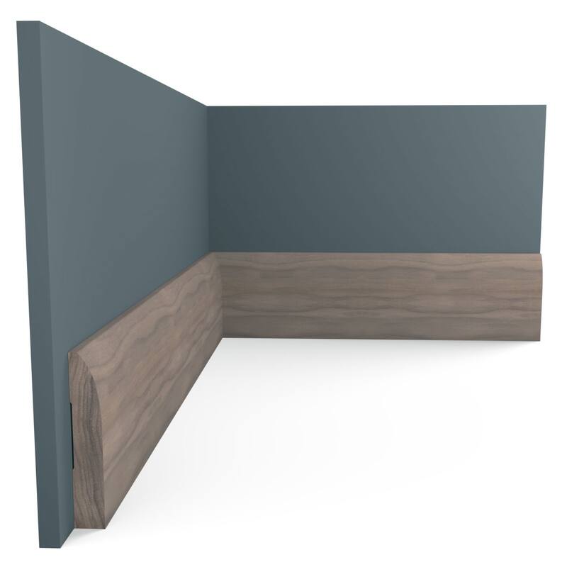 WM713: 9/16-in D x 3-1/4-in W x 96-in L Americraft Solid Hardwood Stain Grade Modern Base Moulding