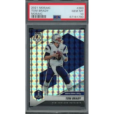 Tom Brady 2021 Panini Mosaic Silver Prizm Football Card #283 Graded PSA 10 - 8'6" x 11'6"
