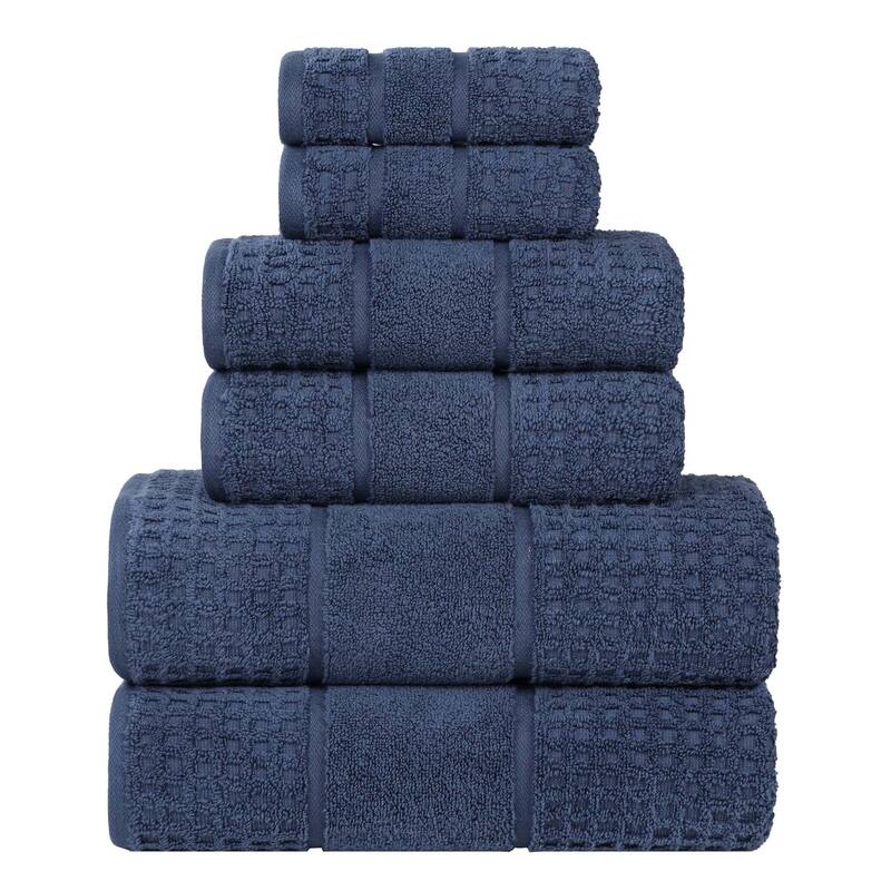 Superior Napa Zero Twist Cotton Waffle 6 Piece Bathroom Towel Set