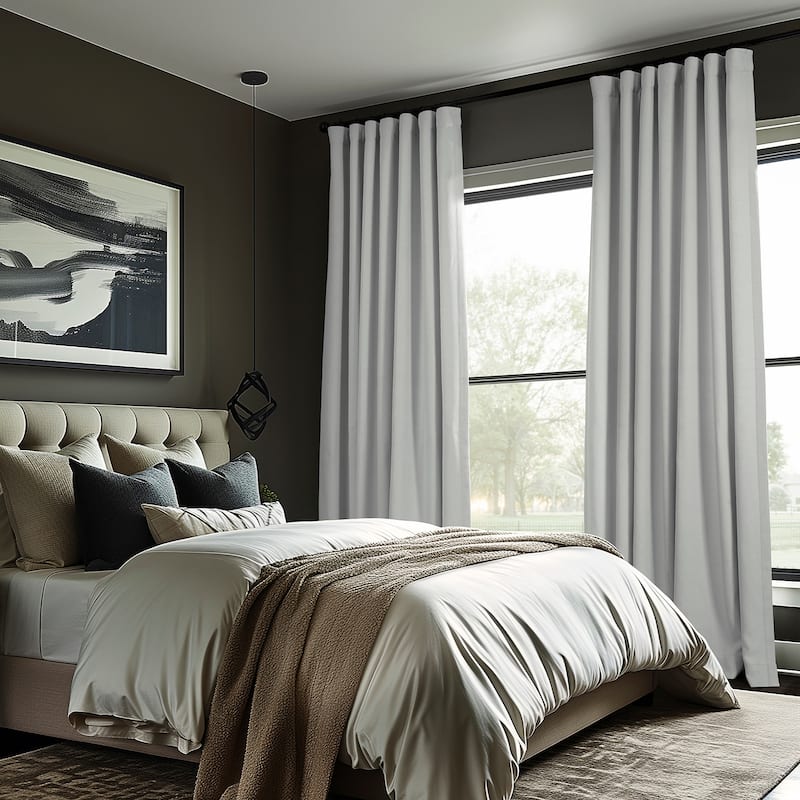 Exclusive Fabrics Faux Linen Room Darkening Curtain (1 Panel)