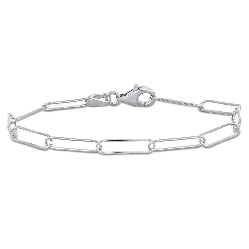 Miadora 4mm Paperclip Chain Bracelet Sterling Silver-7.5 in