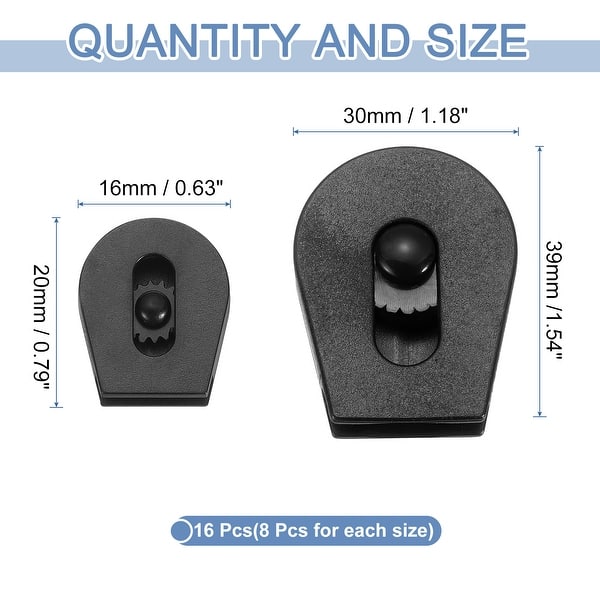 Drawstring Lock Slide Wheeled Cord Locks for Drawstring Plastic Toggle Slider Stopper End ...