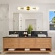 preview thumbnail 4 of 18, Modern Matte White Glass Globe Bathroom Linear Vanity Light