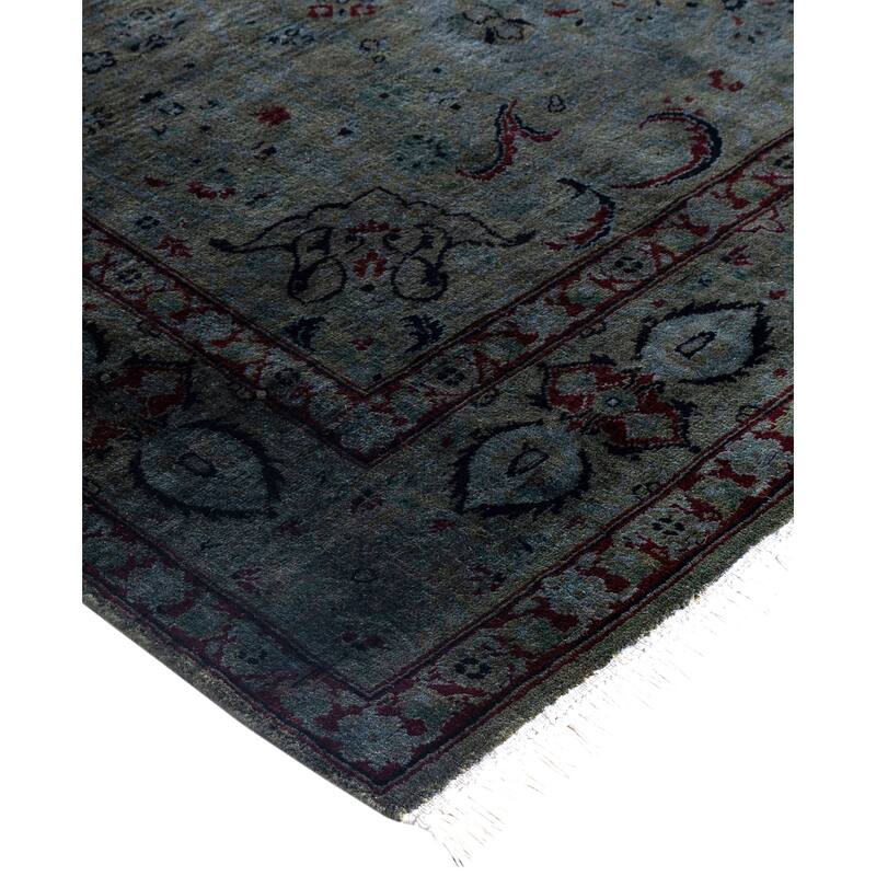 Overdyed One-of-a-Kind Hand-Knotted Area Rug - Green - 4' 2" x 6' 3"