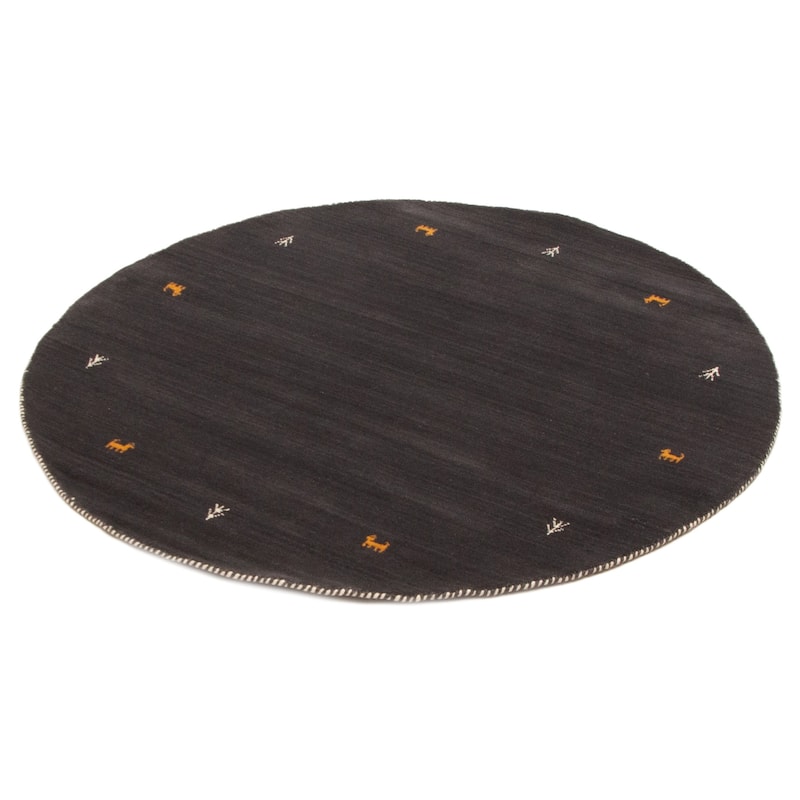 Kashkuli Gabbeh Grey Rug 4'11" x 4'11" - 4'11 x 4'11