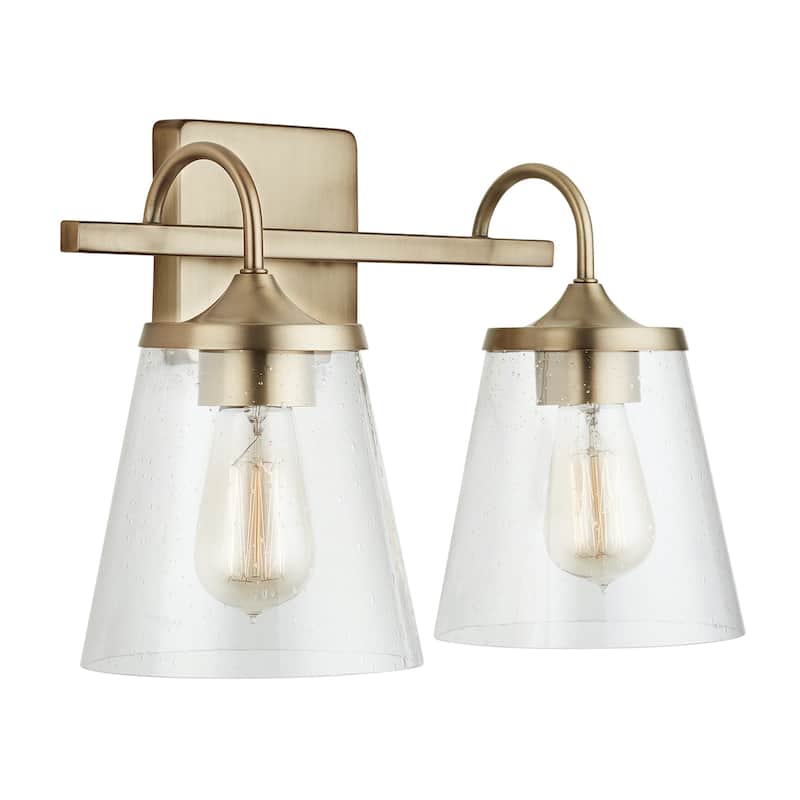 Jayne 2-light Bath/ Vanity Fixture w/ Clear Seeded Glass