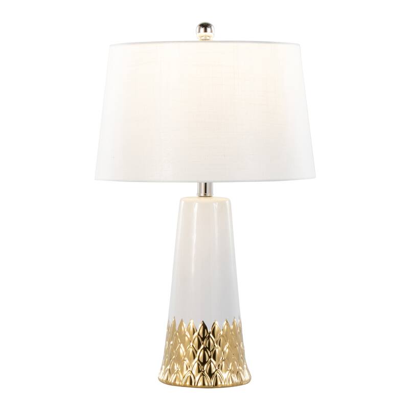 Silver Orchid Karina 22" Ceramic Table Lamp - White & Gold Ceramic/White Shade
