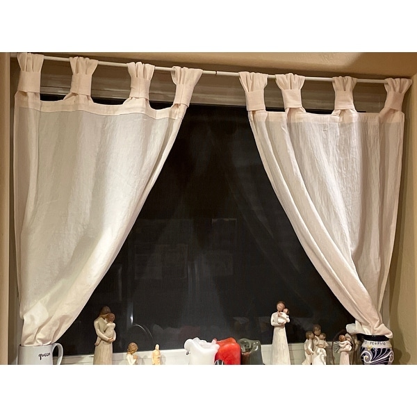 Archaeo Washed Cotton Twist Tab Cafe Curtain Pair - On Sale - Bed