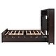 preview thumbnail 59 of 92, Platform Bed with All-in-One Cabinet & Sockets, Wooden Slats Support Bed Frame with 2 Drawers & Trundle-No Box Spring Required