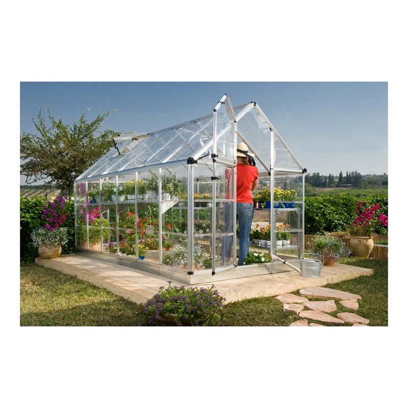Palram - Canopia Outdoor Snap & Grow 6' x 12' Greenhouse - Silver