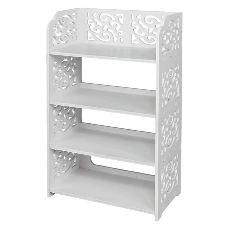 White 4-tier Shoe Rack Organizer Storage Shelf - White
