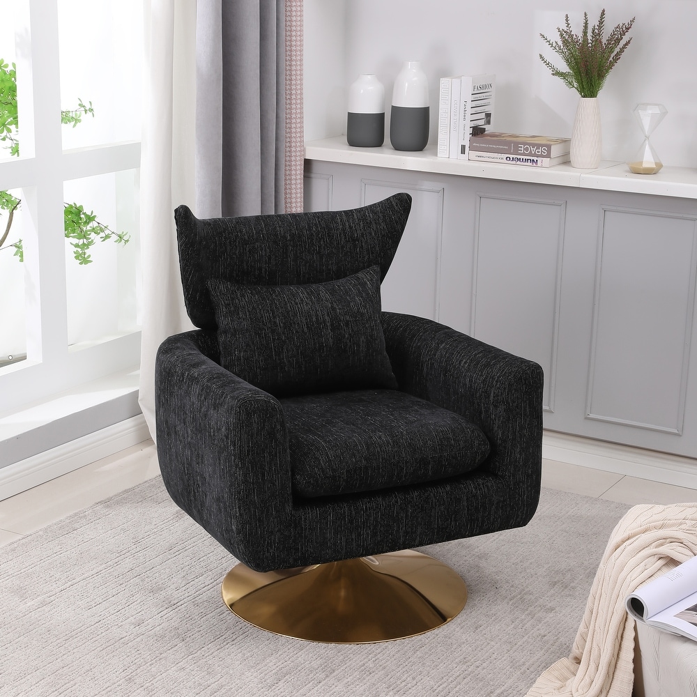 Black swivel online club chair