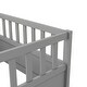 preview thumbnail 13 of 13, Grey Twin Size Pine Floor Bed with High Security Barrier & Door