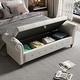 preview thumbnail 1 of 12, 63" Fabric Bed Bench With Storage Beige