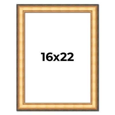 16x22 Frame Gold Plein Aire Solid Wood Picture Frame Width 2 Inches |