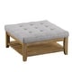 preview thumbnail 16 of 20, Lennon Pine Planked Ottoman Coffee Table by iNSPIRE Q Artisan Grey Linen- Dimpled Tufts
