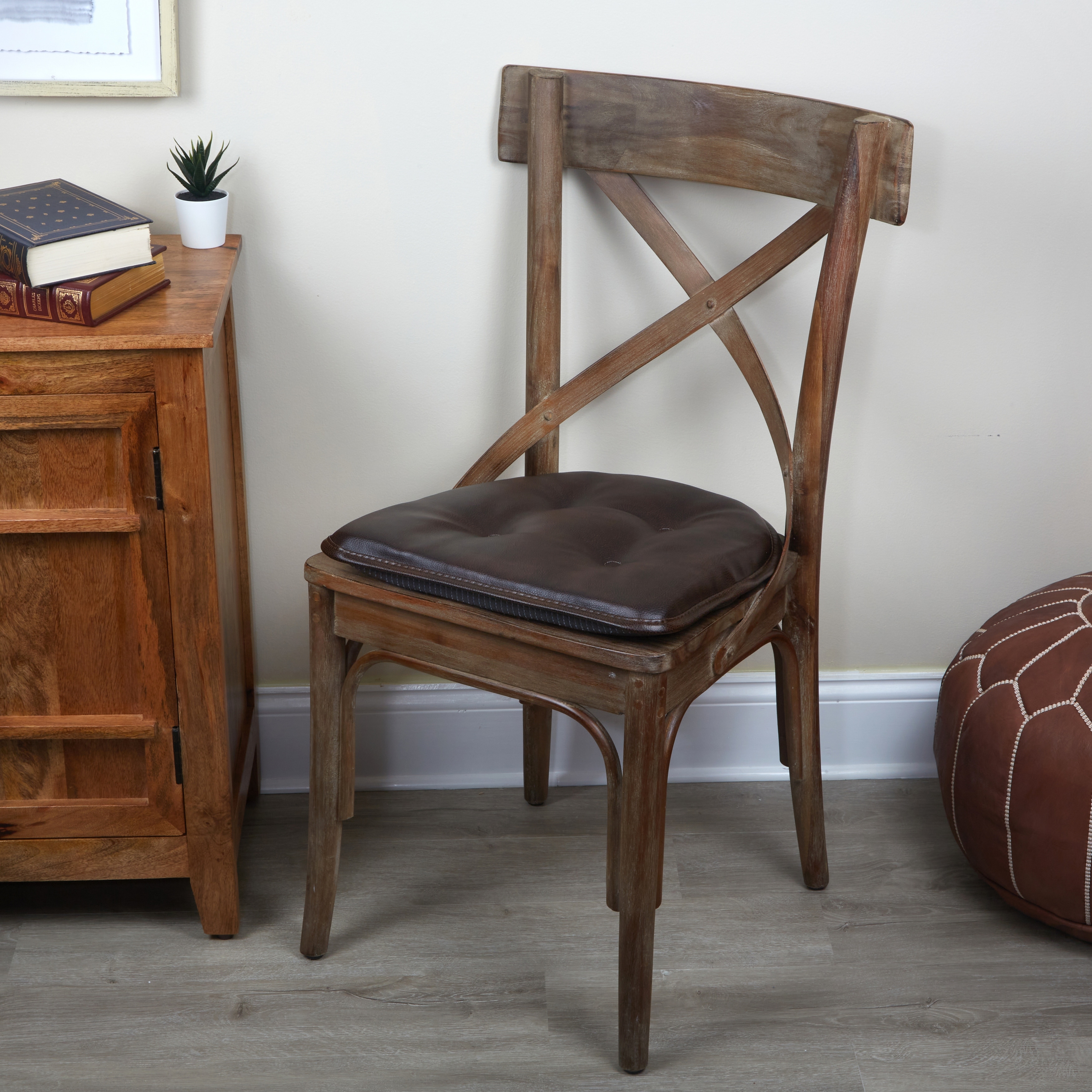Faux leather chair pads sales