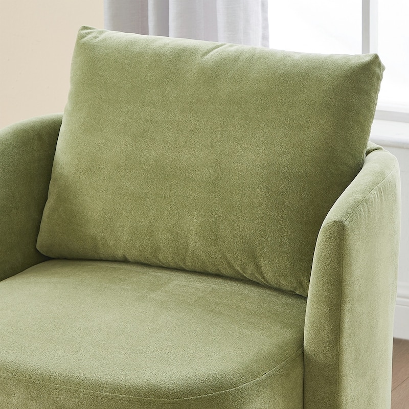 Curved Design Swivel Barrel Arm Chair