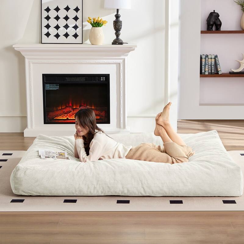Mixoy Corduroy Bean Bag Lazy Sofa Chair Bed,Convertible Adult Beanbag from Lazy Chair to Floor Mattress,Machine Washable