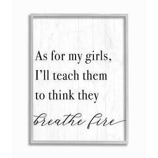 Stupell Teach Girls To Breath Fire Female Empowerment Phrase Framed 