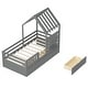 preview thumbnail 17 of 16, Twin Size House Bed w/ 2 Storage Drawers & Guardrails, Playhouse Bed w/ Roof and Window, Wooden Bed for Girls & Boys, White