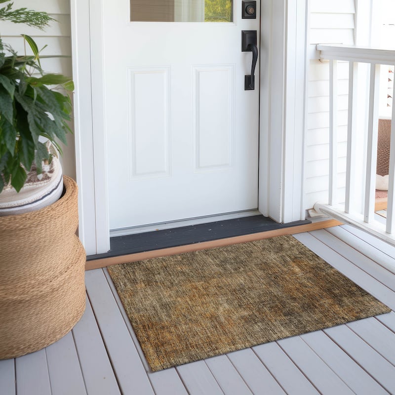 Machine Washable Indoor/ Outdoor Chantille Watercolor Ombre Rug