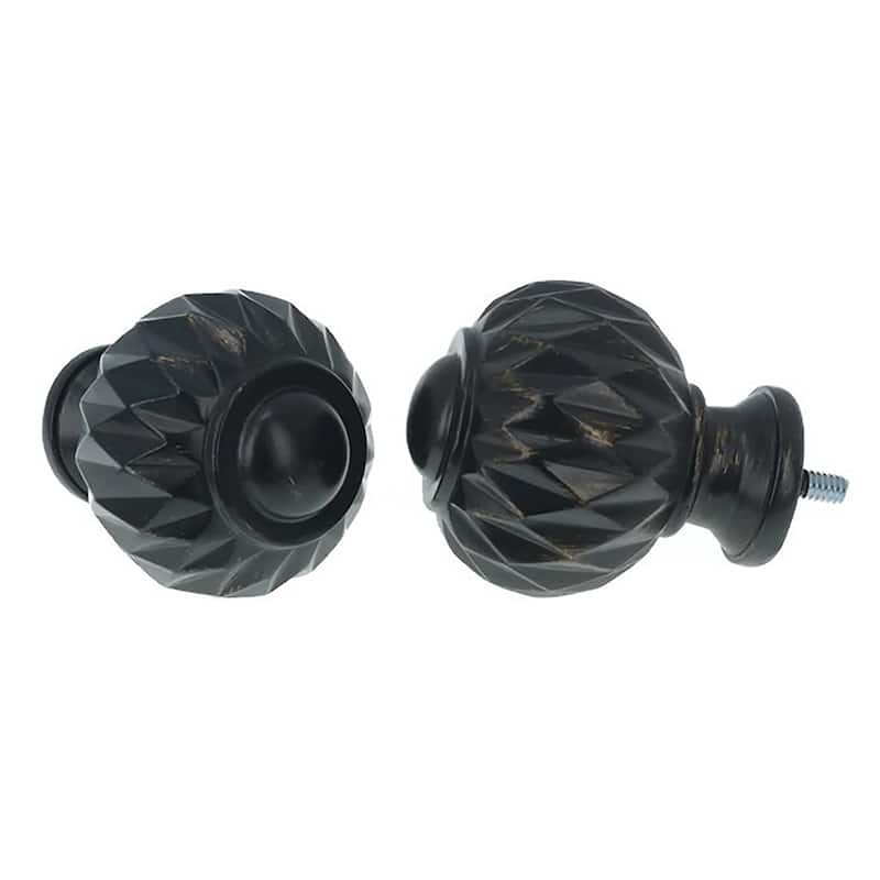 Meriville 3/4" Diameter Single Window Curtain Rod, Castani Finial