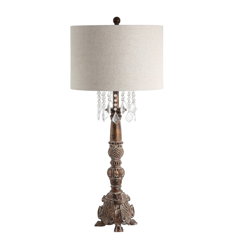 Regent 33.5" Resin/Acrylic LED Table Lamp, Antique Brown by JONATHAN Y