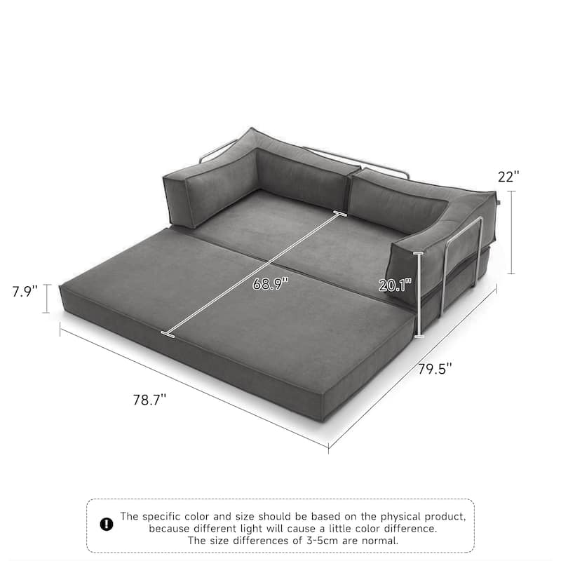 JASIWAY Modern Vintage Convertible Sleeper Sofa Bed