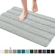 Subrtex Super Soft Absorbent Braided Bathroom Mats Chenille Bath Rugs - 20"x32" - Light Gray