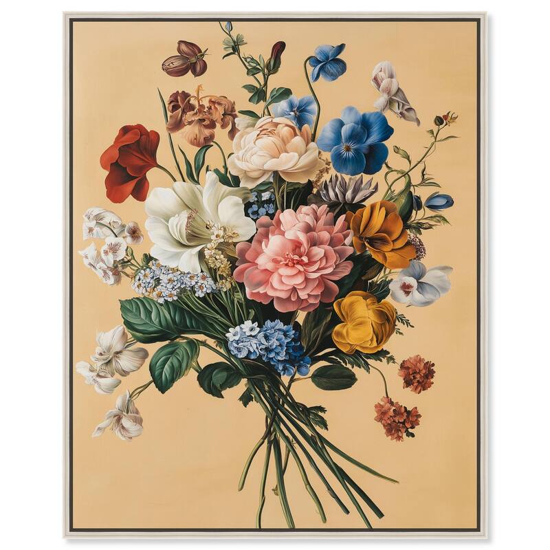 Floral Fiesta Canvas by Art Remedy - Silver - 24" x 30"