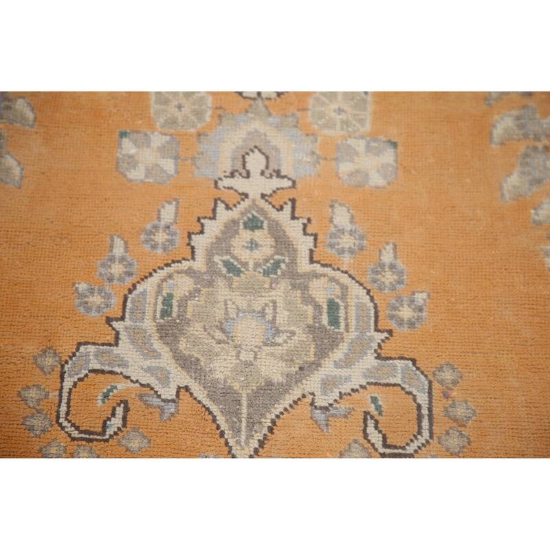 Hand Knotted Oriental 100% Wool Carpet Traditional Floral Oranges & Rust Mashad Area Rug - 12' 3'' X 9' 5''