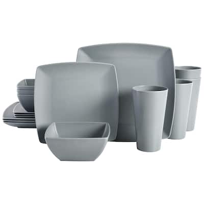 16 Piece Square Melamine Dinnerware Set