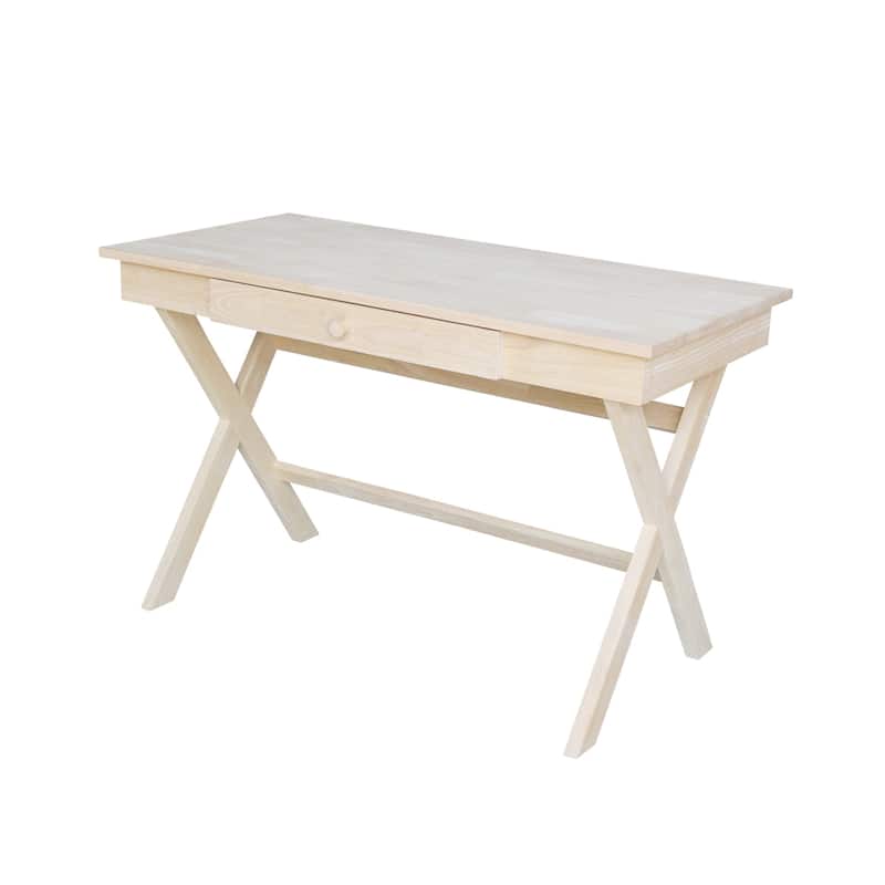 Cross Leg Solid Wood Desk - Unfinished